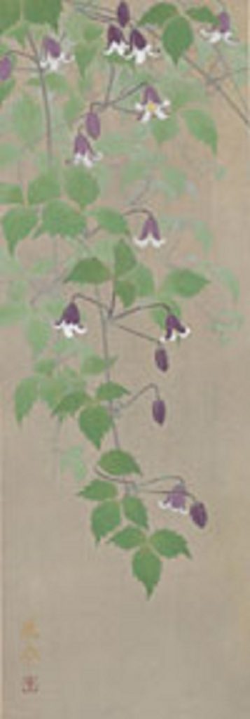 中川雅登 半鐘蔓 (日本画　45.5×15.8cm)