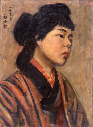 (1)《明治時代の娘》油彩／カンヴァス、1911年