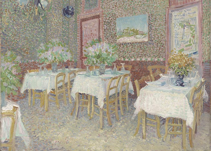 《レストランの内部》 フィンセント・ファン・ゴッホ 1887年夏　油彩、カンヴァス　クレラー=ミュラー美術館 ©Kröller-Müller Museum, Otterlo, The Netherlands