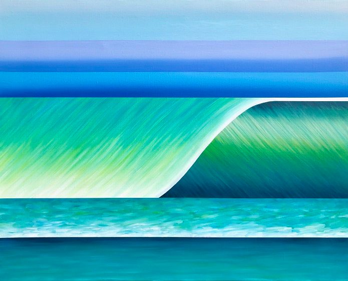 作品名：波を見る #2  サイズ：60.5×72.5cm