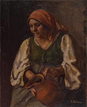 (2)《ナポリの老婆 A》油彩／カンヴァス、1924年