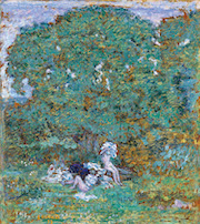 ピエール・ボナール《水浴する女達のいる森の風景》1899年