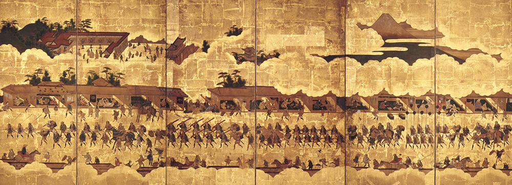 《駿府城下行列図屏風》（左隻）　千葉市美術館