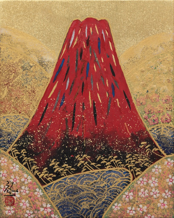 平松礼二「寿岳図」 （日本画、3号）