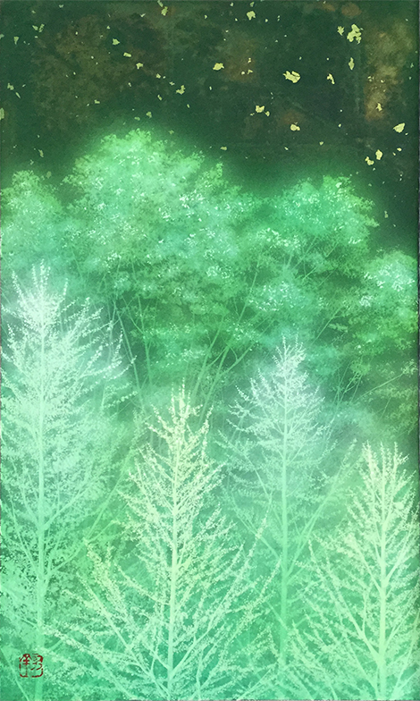 ｢木々の目覚め｣ M8 岩絵の具