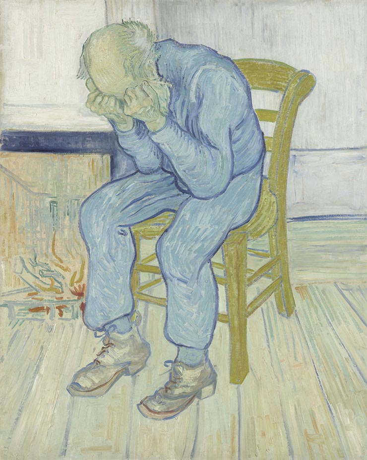 《悲しむ老人（「永遠の門にて」）》 フィンセント・ファン・ゴッホ 1890年5月　油彩、カンヴァス　クレラー=ミュラー美術館 ©Kröller-Müller Museum, Otterlo, The Netherlands