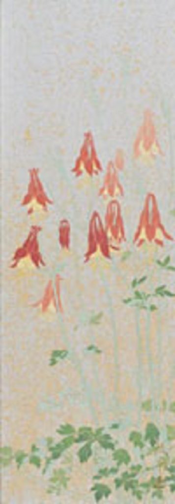 中川雅登 カナダオダマキ (日本画　45.5×15.8cm)