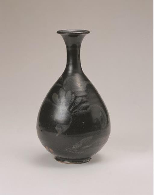《黒釉鉄絵玉壺春瓶》中国･宋-金時代