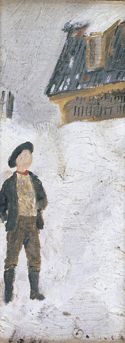 エドヴァルド・ムンク《雪景色の中の少年》1881年(18才)　おかざき世界子ども美術博物館蔵