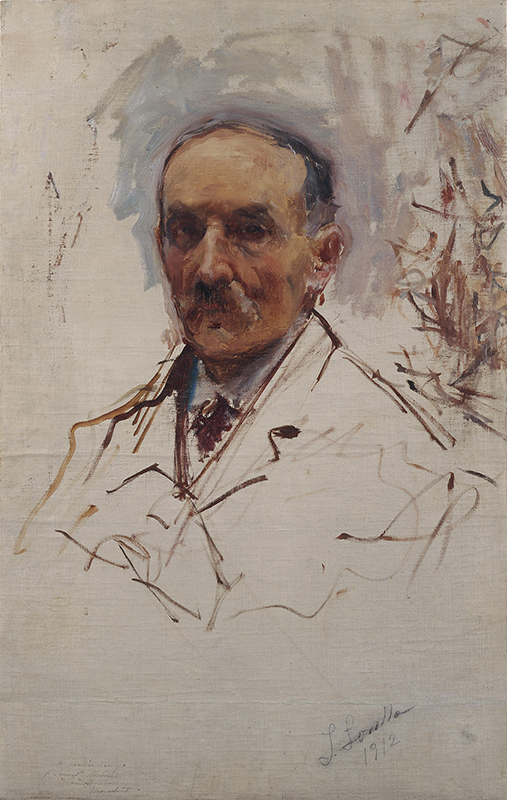ホアキン・ソローリャ《A・サイント＝アウビンの肖像》1912年 油彩・カンヴァス　74.2×47.2cm 長崎県美術館蔵
