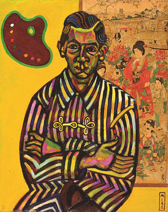 ジュアン・ミロ 《アンリク・クリストフル・リカルの肖像》 1917年 油彩・コラージュ、キャンバス ニューヨーク近代美術館 © The Museum of Modern Art, New York. Florene May Schoenborn Bequest, 1996 / Licensed by Art Resource, NY © Successió Miró / ADAGP, Paris & JASPAR, Tokyo, 2022 E4304