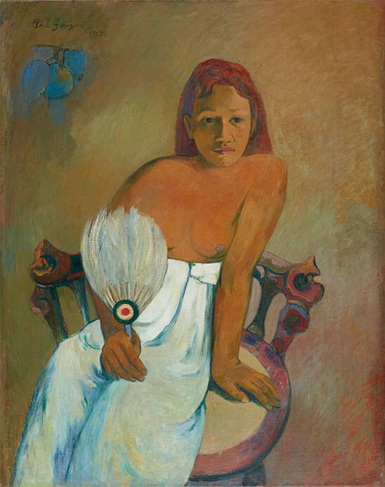 ポール・ゴーガン《扇を持つ娘》　1902年　　油彩・カンヴァス　フォルクヴァング美術館 © Museum Folkwang, Essen