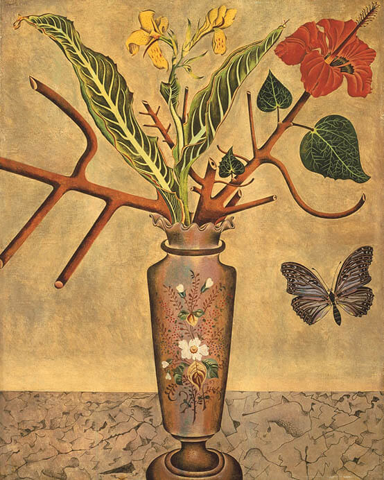 ジュアン・ミロ 《花と蝶》 1922-23年 テンペラ、板 横浜美術館 © Successió Miró / ADAGP, Paris & JASPAR, Tokyo, 2022 E4304
