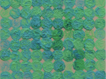 栗原亜也子「Mind Games [Light Blue, Light Green, Ivory]」 （アクリル・グラスビーズジェルメディウム・キャンバス、30x30cm）