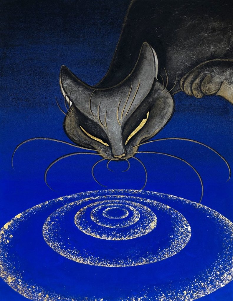 「「我利」-瑠璃の波紋-」 （日本画、F6号）