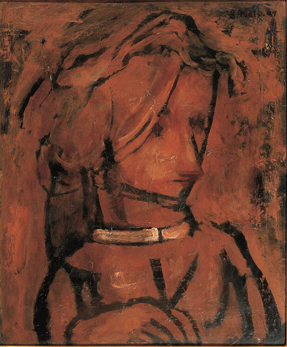 松本竣介《少女》1947年　油彩、板　神奈川県立近代美術館蔵