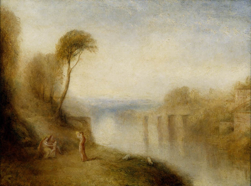 J.M.W. ターナー《風景・タンバリンをもつ女》1840-50年頃