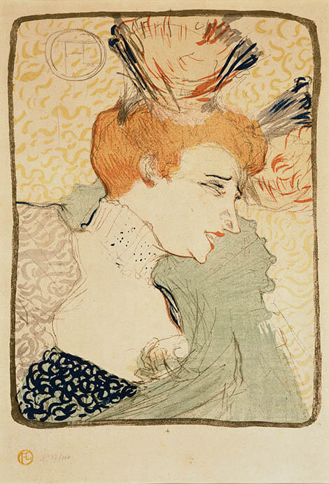 アンリ・ド・トゥールーズ＝ロートレック《マルセル・ランデール嬢》　1895年　リトグラフ、紙　メナード美術館蔵