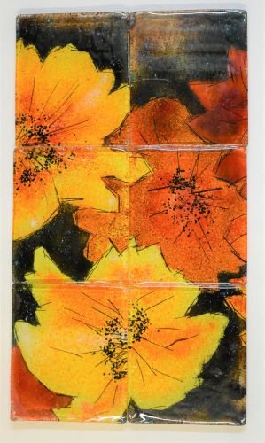 岩田糸子　ガラス装飾作品「花のコロラート」