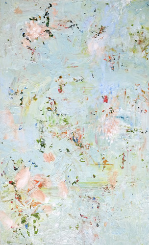 寺島みどり "壁紙の花" | 油彩／キャンバス | 55.5x34.5cm | 2022年