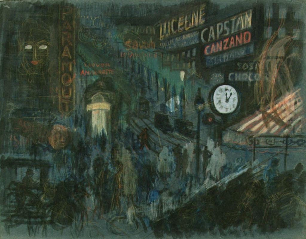 山脇信徳《パリ 夜のまち》1925-29年、高知県立美術館蔵