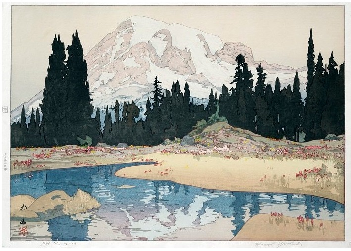 吉田博【レニヤ山】 木版画、1925年