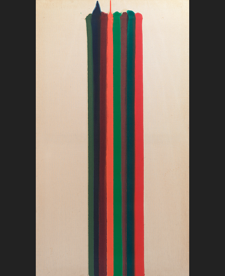 モーリス・ルイス《夜明けの柱》<br> 1961年、アクリル絵具／カンヴァス、220.0 x 122.0 cm<br> Museum Ludwig, Köln / Cologne, ML 01091.<br> (Photo: © Rheinisches Bildarchiv Köln, rba_d040139)