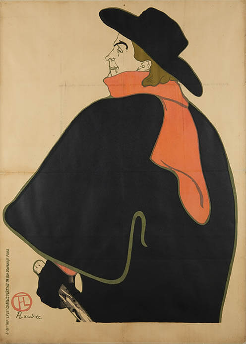 アンリ・ド・トゥールーズ゠ロートレック《キャバレーのアリスティド・ブリュアン》1893年　リトグラフ、紙　個人蔵