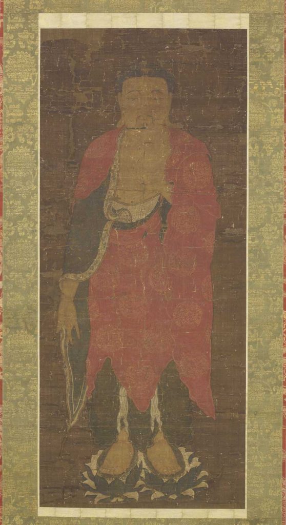 阿弥陀如来像 伝張思恭筆　絹本着色　中国・南宋～元時代　13世紀 94.5×40.5cm
