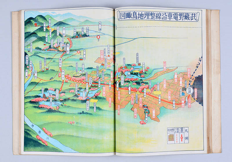 武蔵野電車沿線整理地鳥瞰図（昭和13年）