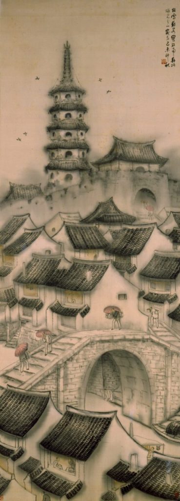 橋本関雪《水城暮雨図》大正8年（1919）千葉市美術館蔵