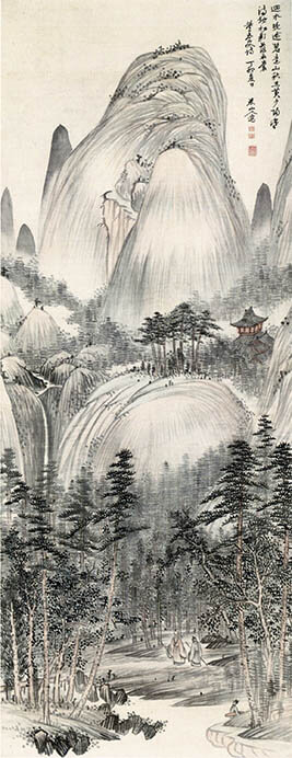 岡田米山人《秋山蕭寺図》1807年　個人蔵　重要美術品