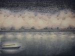 岡田育美「対岸の夜−燐光−」 水性油性混合木版 455×605mm 2021