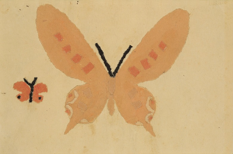 《蝶々》貼絵、1934（昭和9）年