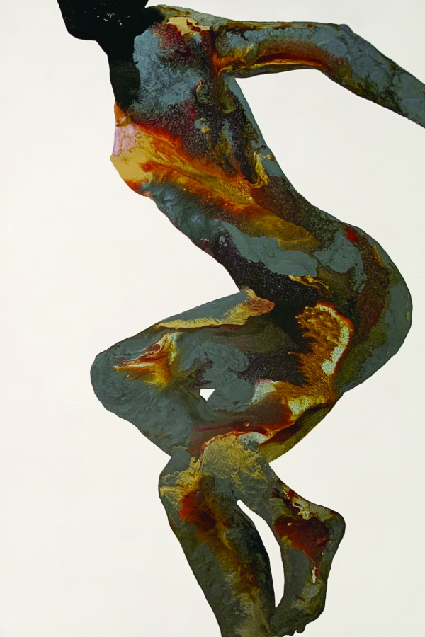 「納豆ちゃん」　漆、 アクリル、⽇本画顔料　F50号 1,167×910mm