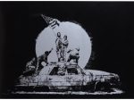 Banksy「Flag（Silver）」 50×70cm、スクリーンプリント
