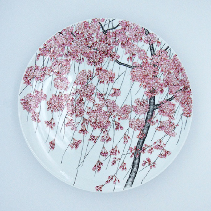 枝垂桜文大皿 サイズ：径41×高さ7cm