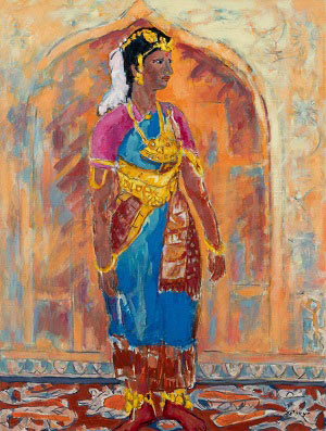 中村節也《印度の舞姫》1984年 油彩・キャンバス