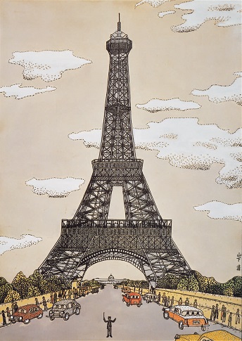 《パリのエッフェル塔》水彩画、1961（昭和36）年