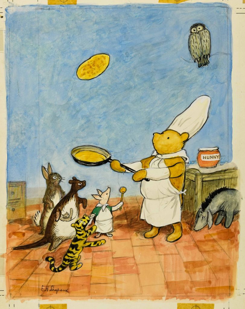 E. H. シェパード『The Pooh Cook Book』 原画 1969 年 E. H. Shepard, Illustrations for The Pooh Cook Book by Virginia Ellison. Courtesy of Penguin Young Readers Group, a division of Penguin Random House, LLC. © 1969 E. P. Dutton & Co., Inc.