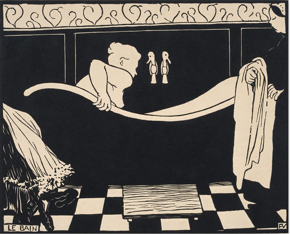 フェリックス・ヴァロットン《入浴》1894 年 木版、紙 三菱一号館美術館