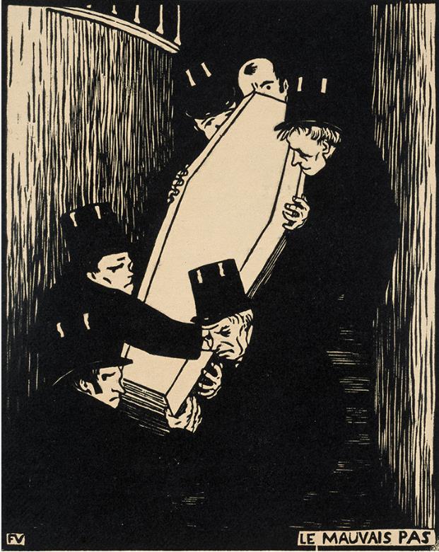 フェリックス・ヴァロットン《難局》1893 年 木版、紙 三菱一号館美術館