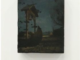 《残欠の絵画 #72》2022年 18.5×14.3×6cm 油絵具、アクリル絵具、綿布、木製パネル