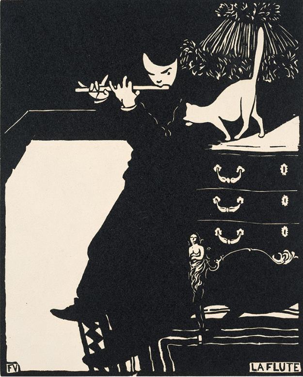 フェリックス・ヴァロットン《フルート（楽器Ⅱ）》1896 年 木版、紙 三菱一号館美術館