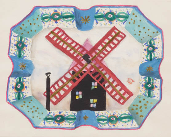 堂本印象　「風車(陶板下絵)」1954年　京都府立堂本印象美術館蔵