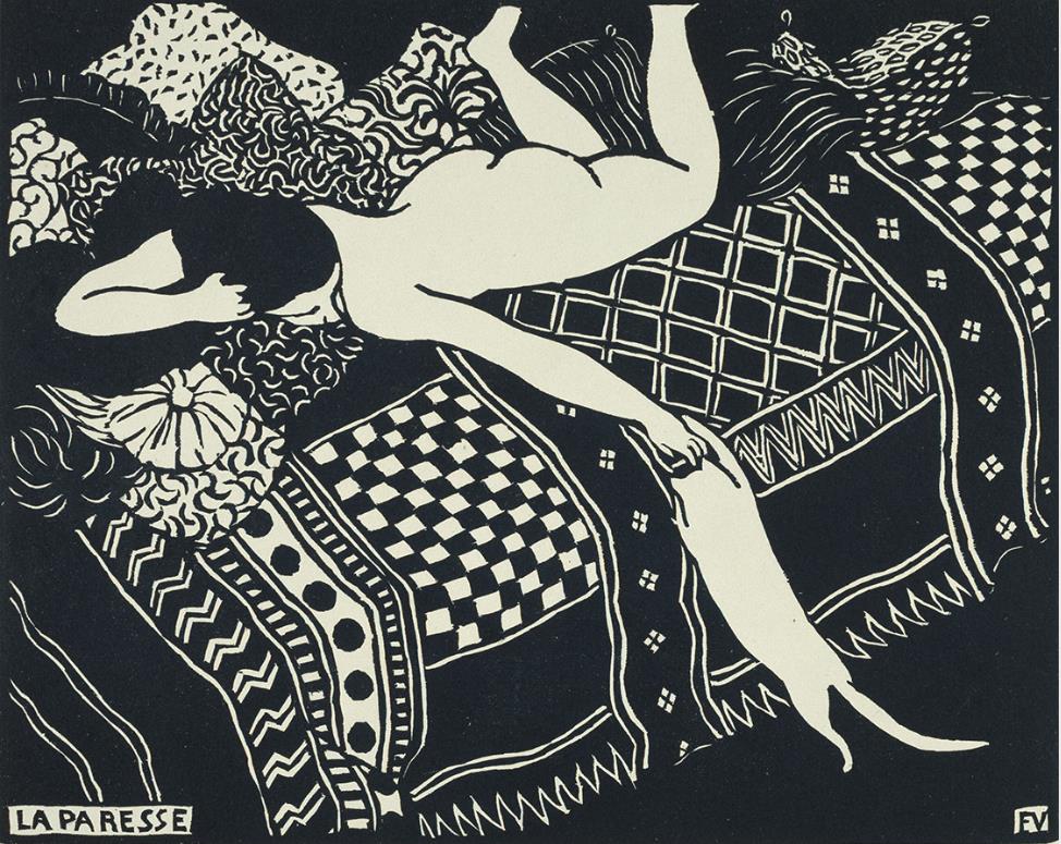 フェリックス・ヴァロットン《怠惰》1896 年 木版、紙 三菱一号館美術館