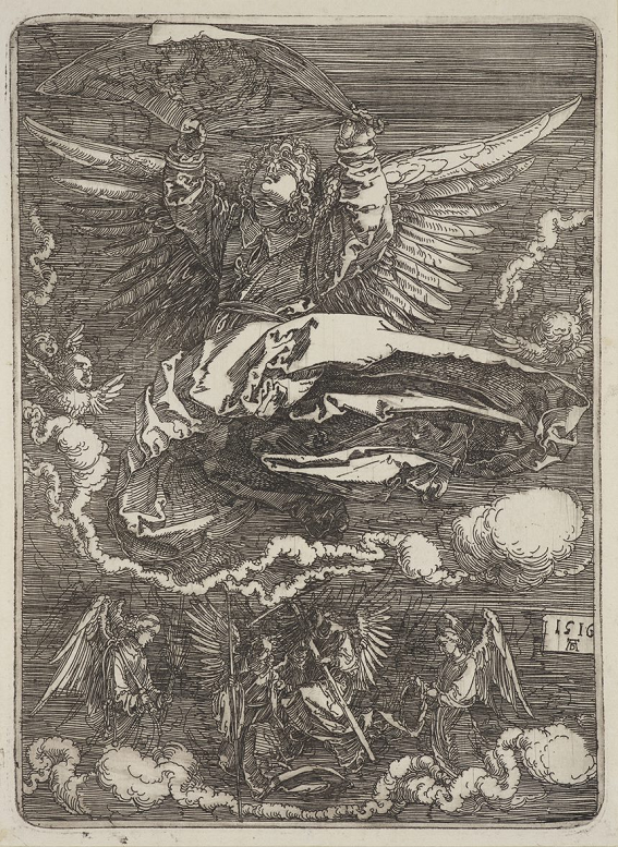 アルブレヒト・デューラー 《聖顔布を広げる天使》 1516年 エッチング／紙