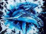 「青く、潔く」 （油彩、水性アルキド樹脂絵具、キャンバス、S8号）