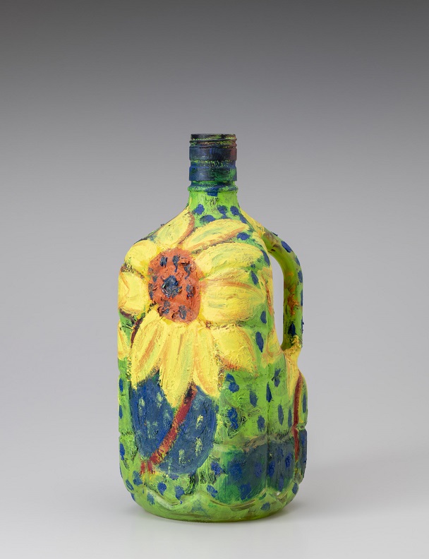 塔本シスコ《ひまわり》1996年/ガラス瓶、油彩/個人蔵