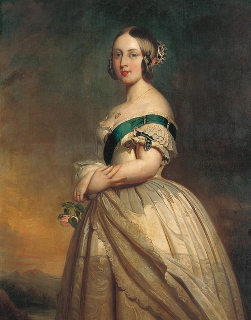 若き日のヴィクトリア女王　1842年頃 イギリス 　 F.X.ヴィンターハルター工房